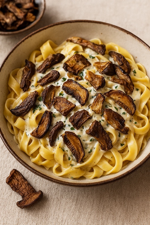 Paste cu hribi deshidratati si smantana