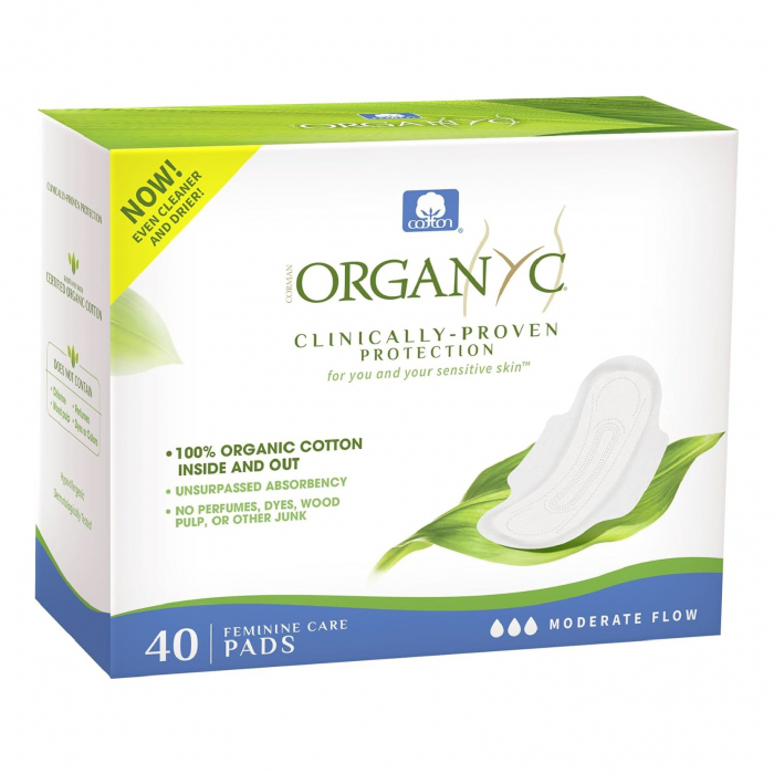 Absorbante intime din bumbac organic pentru zi 40 buc, (4pachete*10) Organyc [1]