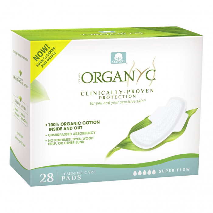 Absorbante intime Superflow din bumbac organic 28 buc, (4pacheet *7buc) Organyc [1]