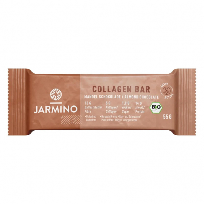 Baton proteic cu colagen si migdale, 55g, Jarmino [2]