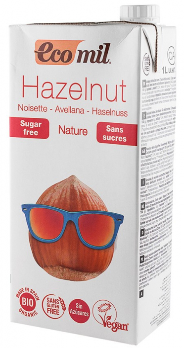 Bautura vegetala bio din alune fara zahar Nature, 1000ml Ecomil [2]