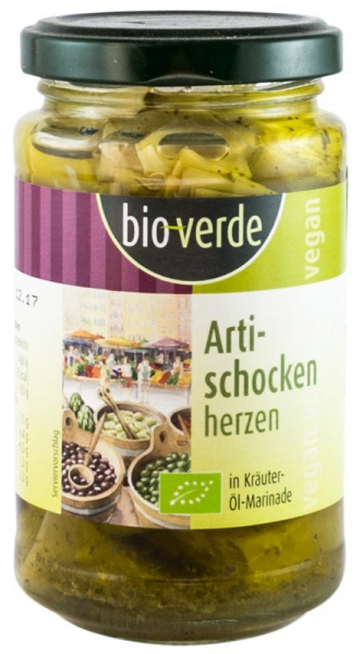 Bio Verde - Inimi Bio de anghinare, marinate in ulei si verdeturi, 200 g [1]