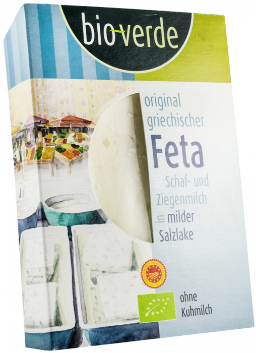 Branza feta bio originala in stil grecesc, din lapte de oaie si capra, in saramura putin sarata, 200g Bioverde [1]