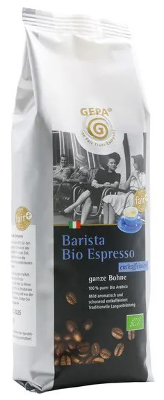 Cafea boabe Barista Espresso decofeinizata, bio si fairtrade, 250g Gepa [1]