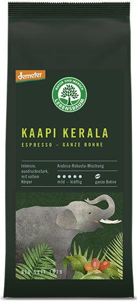Cafea boabe BIO expresso Kaapi Kerala, 250g LEBENSBAUM [1]