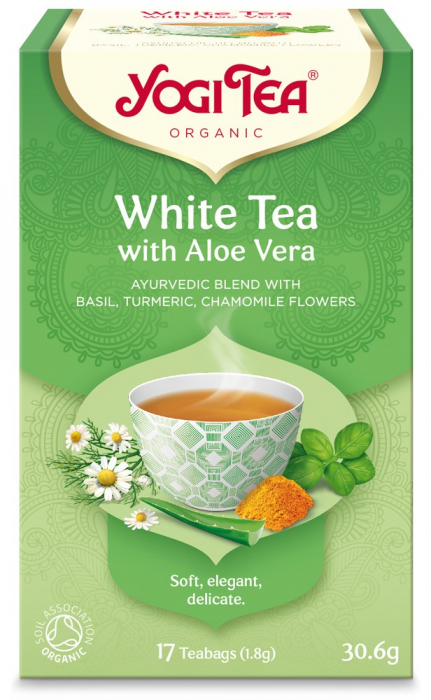 Ceai Bio Alb cu Aloe Vera, 17 pliculete 30.6gr Yogi Tea [1]