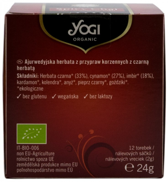 Ceai bio cu Mirodenii, ceai negru, scortisoara, ghimbir, 12 plicuri 24g Yogi Tea [5]