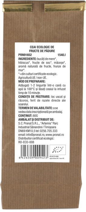 Ceai bio de fructe de padure 80g Pronat [2]