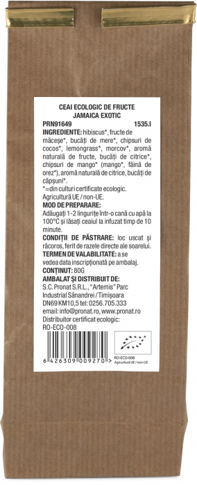 Ceai bio de fructe Jamaica Exotic 80g Pronat [2]