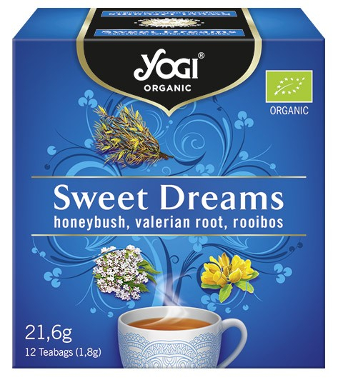 Ceai BIO vise placute cu honeybush, radacina de valeriana si rooibos, 12 plicuri 21,6g Yogi Tea [1]