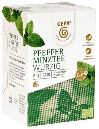 Ceai de menta bio si fairtrade, 34g 20 pliculete a 1,7g Gepa [1]
