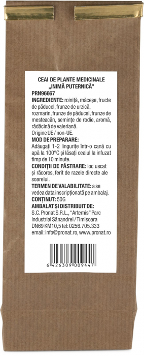 Ceai de plante medicinale Inima puternica 50g Pronat [2]