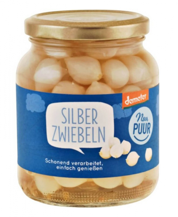 Ceapa perle bio si demeter in otet, 340 g Nur Puur [1]