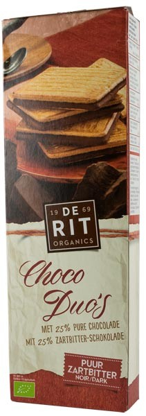 Choco Duo, biscuiti bio cu ciocolata neagra, 150g De Rit [1]