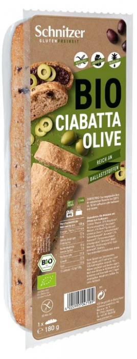 Ciabatta bio fara gluten, cu masline, 180g Schnitzer gluten free [1]