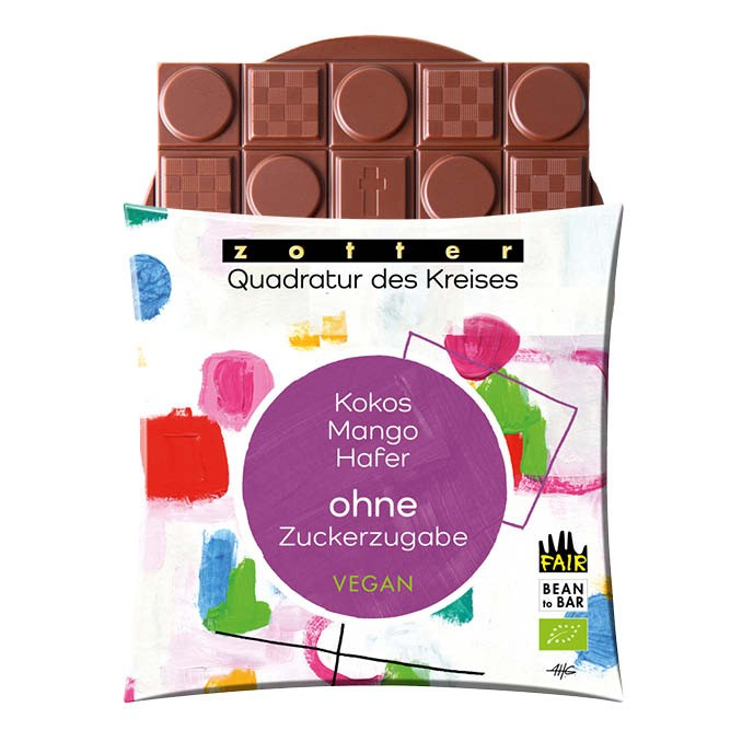 Ciocolata vegana bio si fairtrade cu cocos, mango si ovaz, 70g Zotter [2]