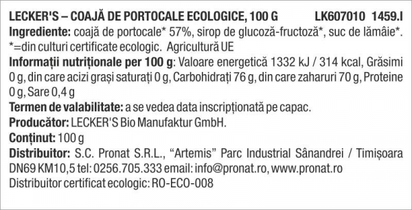 Coaja de portocale bio, 100g Lecker's [2]