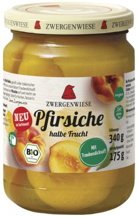 Compot bio de piersici, 340g Zwergenwiese [1]