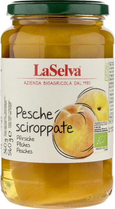 Compot de piersici bio si fairtrade, 560g LaSelva [1]
