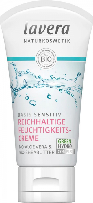 Crema hidratanta bio Basis Sensitiv cu aloe vera si unt de shea, 50ml Lavera [2]