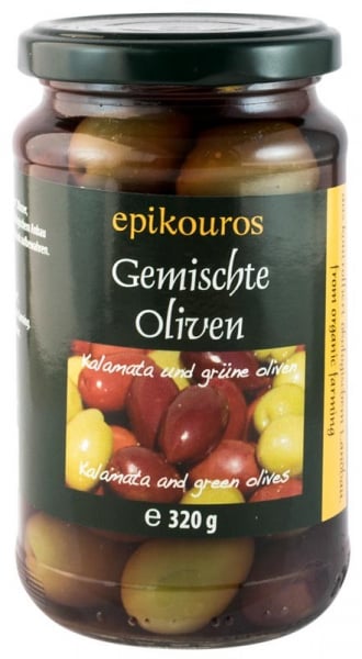 Epikouros - Masline mixte cu samburi in saramura, BIO, 320 g [1]