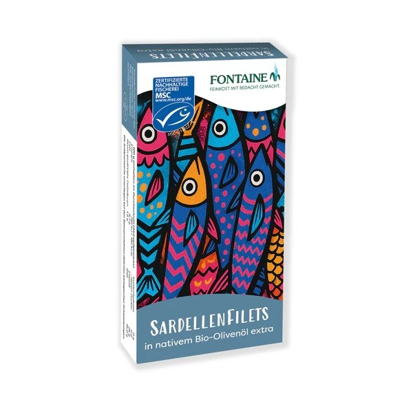Fileuri de sardele/ansoa in ulei bio de masline extravirgin, 45g Fontaine [2]