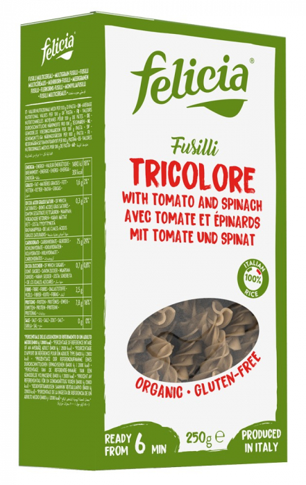 Fusilli bio tricolore din faina de orez, 250g Felicia [1]