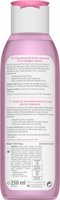 Gel de dus bio cu trandafir salbatic, 250ml Lavera [2]