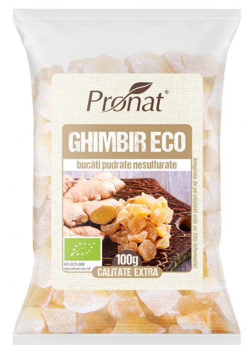 Ghimbir bio pudrat bucati, 100g Pronat [1]