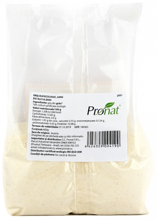 Gris alb bio, 600g Pronat [3]