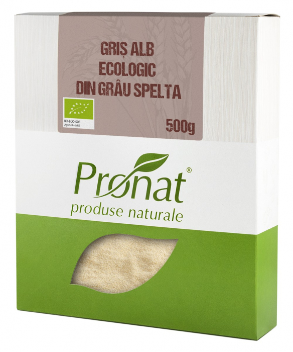 Gris alb bio din grau spelta, 500g Pronat [1]