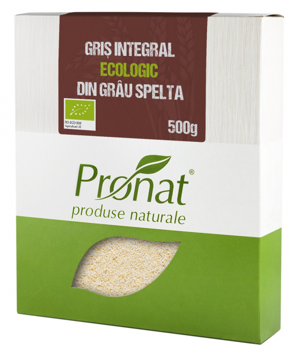Gris integral bio din grau spelta, 500g Pronat [1]