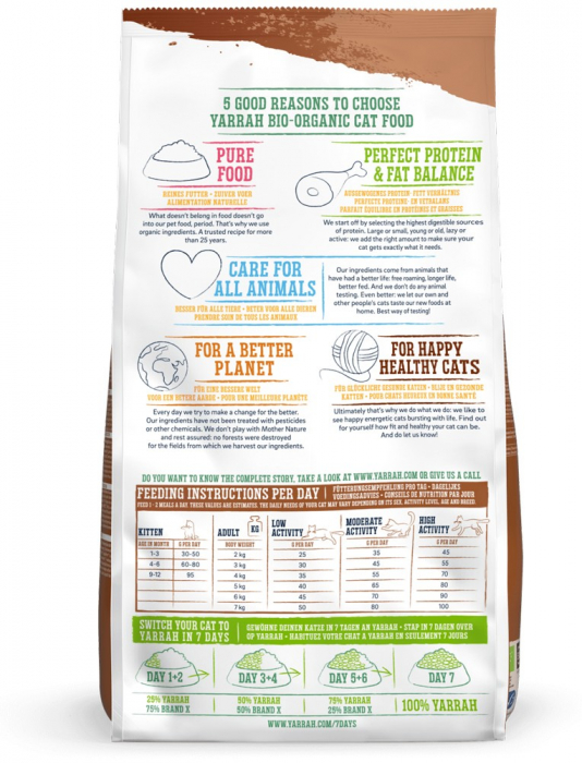 Hrana uscata bio pentru pisici, cu peste, 31% proteina si 14% grasimi, fara cereale, 800g Yarrah [3]