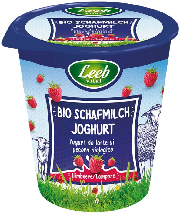 Iaurt bio din lapte de oaie cu zmeura, 125g Leeb Vital [1]