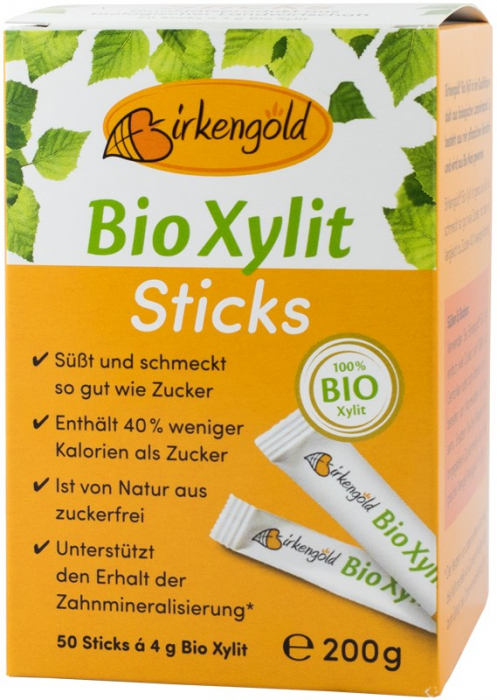 Indulcitor Bio, 100% Xylitol 200G (50 Pliculete A 4G) Birkengold [1]