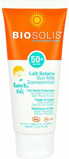 Lapte de soare cu protectie solara pentru copii, SPF 50+, 100ml Biosolis [2]