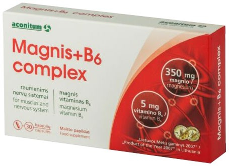 Magnis + B6 complex, 30 capsule  - 20,8 g Aconitum [1]