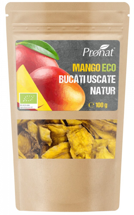 Mango bio bucati uscate natur, 100g Pronat [1]