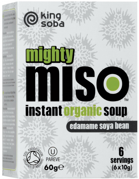 Mighty Miso - supa miso BIO instant cu boabe de soia edamame, 60g KING SOBA [1]