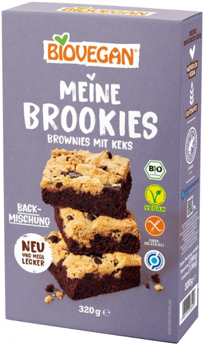 Mix bio pentru Brookies, Brownies cu biscuiti, vegan, 320g Biovegan [1]