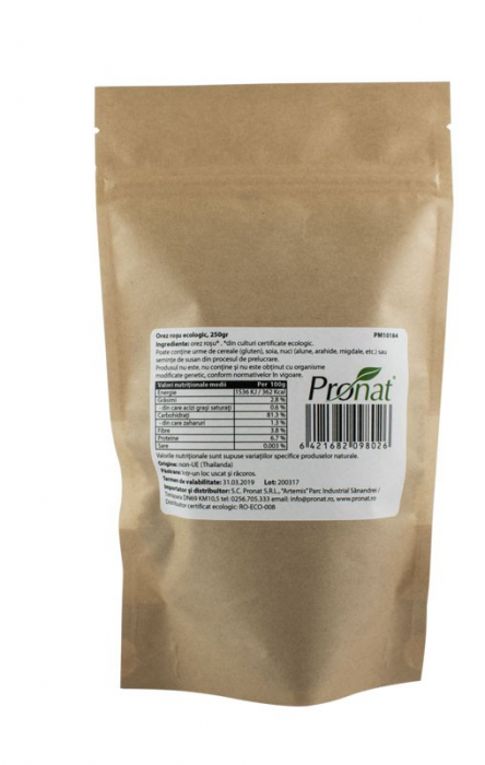 Orez rosu bio, 250g Pronat [3]
