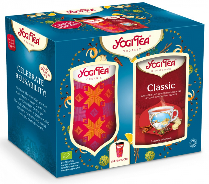 Pachet cadou, Cana termos speciala 350 ml +1 Ceai bio Classic 17 pliculete 37.4g, Editie Limitata, Yogi Tea [2]
