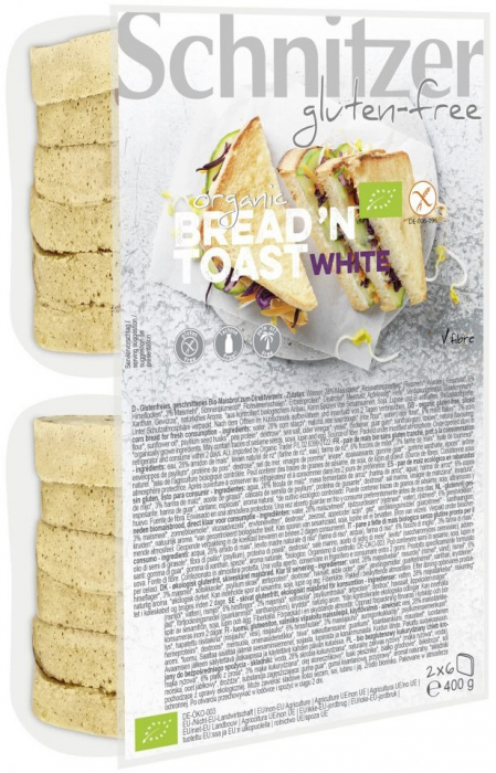 Paine bio alba de toast, fara gluten, 400g Schnitzer Glutenfree [1]