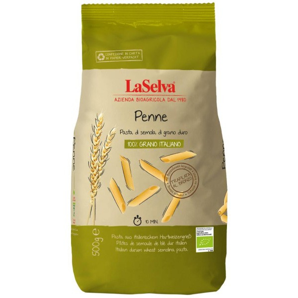 Penne bio din grau dur, 500 g LaSelva [1]