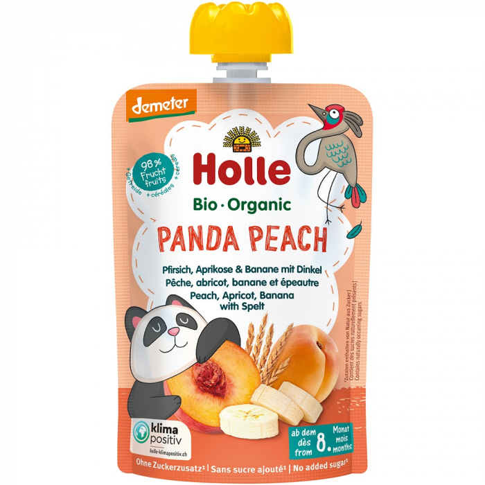 Piure bio de piersici, caise si banane, cu spelta pentru copii, + 8 luni [1]