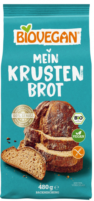 Premix bio pentru paine crustata, fara gluten, 480g Biovegan [1]