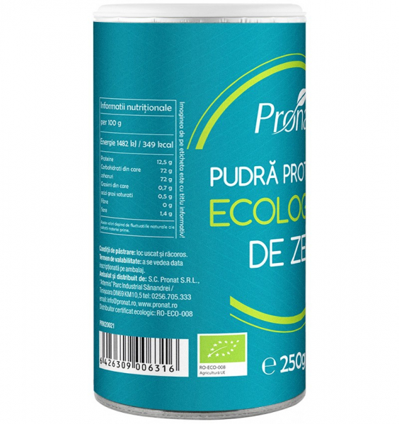 Pudra proteica de zer bio, 250g Pronat [3]