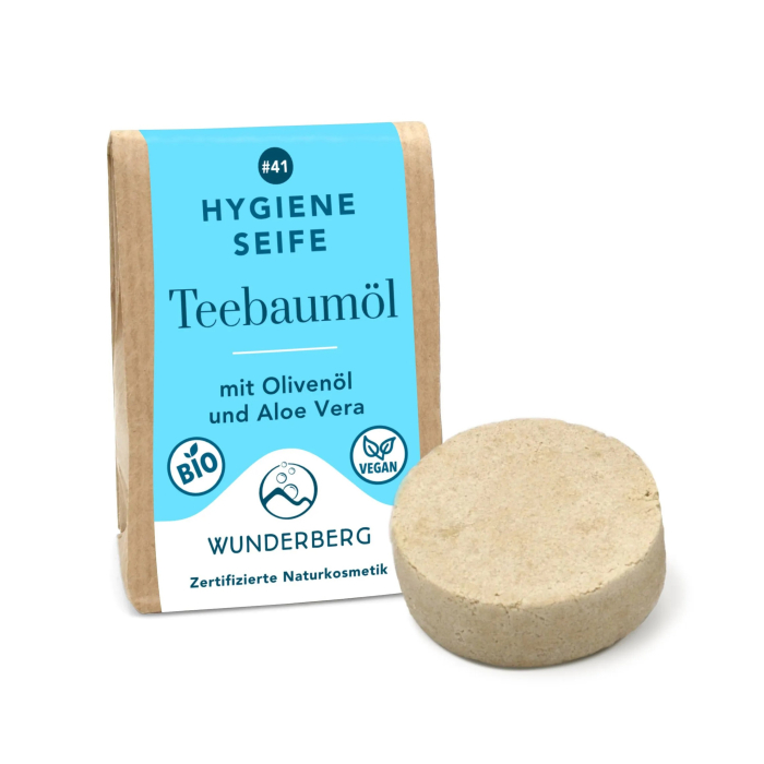 Sapun bio igienic cu ulei de arbore de ceai, 48g Wunderberg [1]