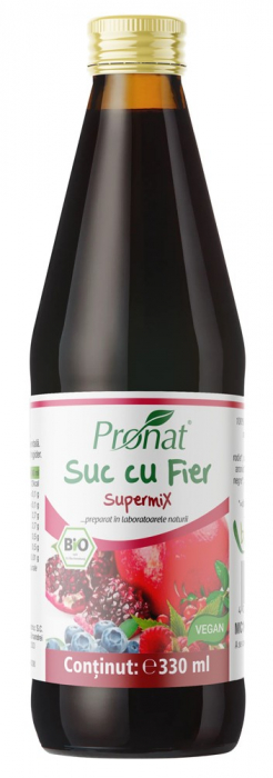 Suc bio de fructe cu fier Supermix, 330ml Medicura [1]