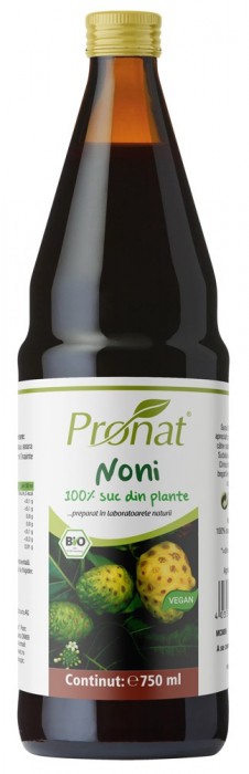 Suc de noni 100%, bio, 750ml Medicura [1]